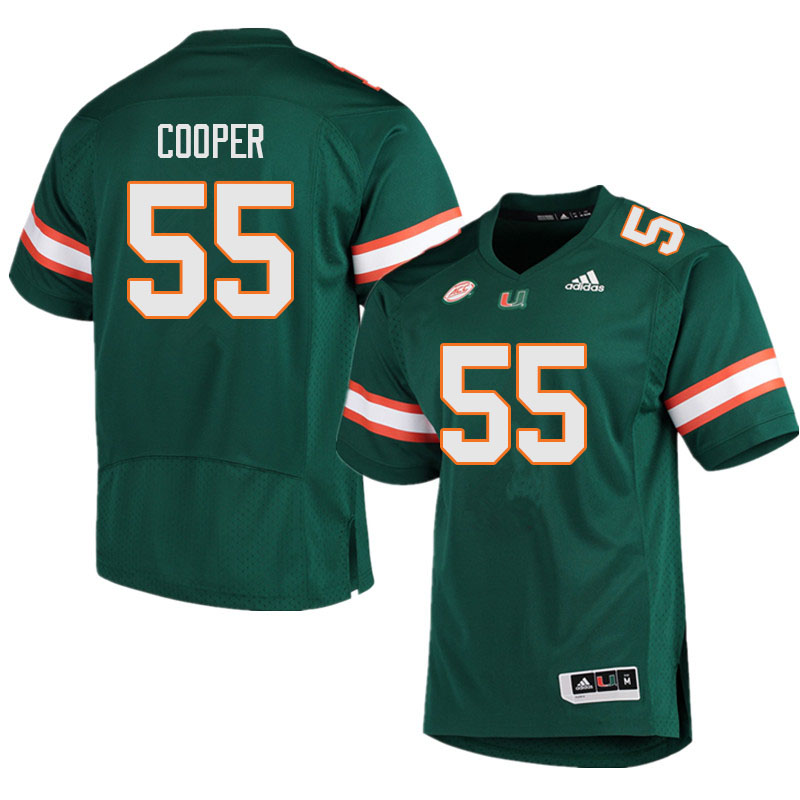 Men #55 Anez Cooper Miami Hurricanes College Football Jerseys Sale-Green - Click Image to Close
